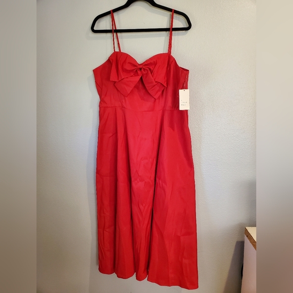 Women's Bow Midi Dress - A New Day Red 16 - Picture 4 of 9